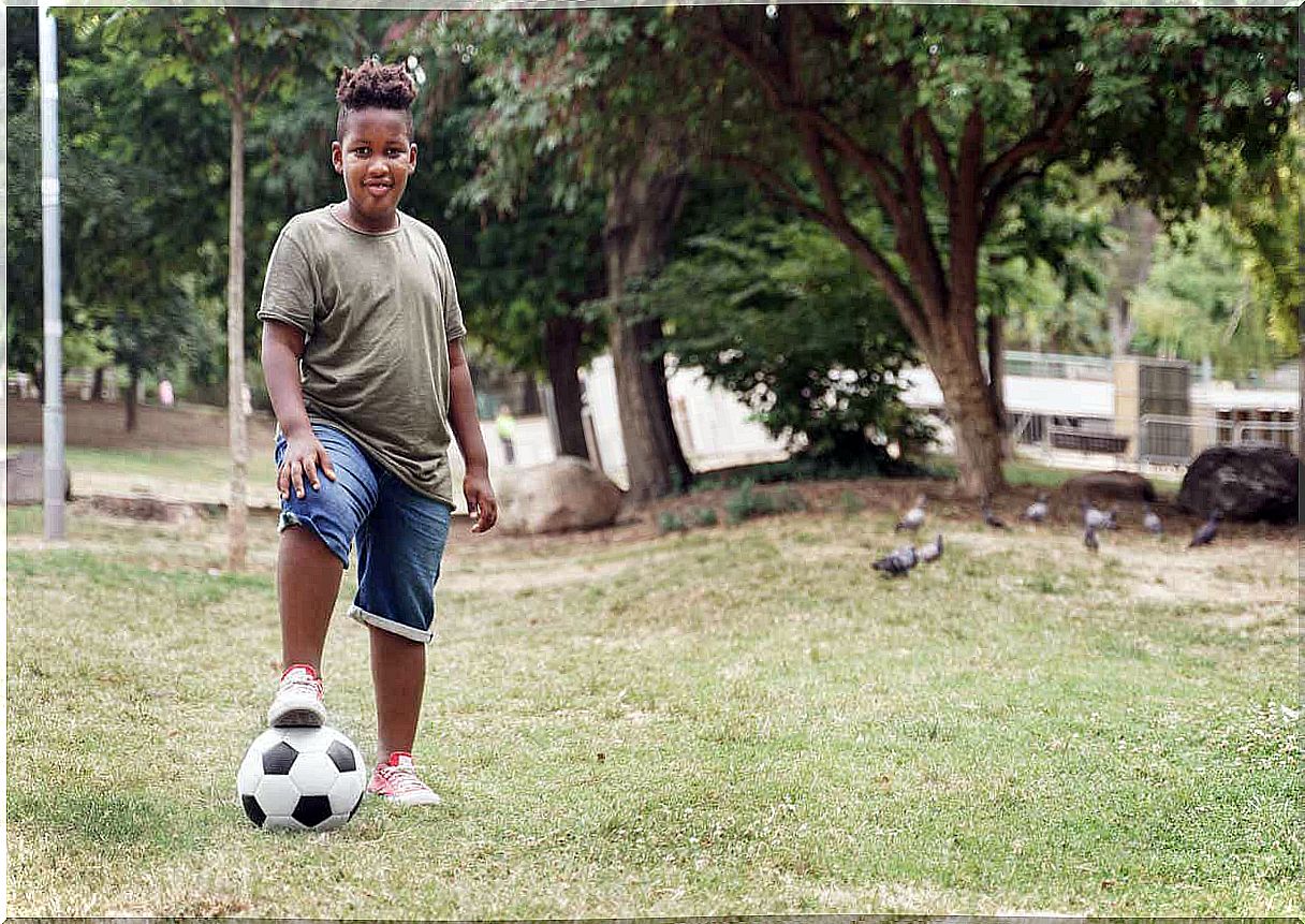 Boy with football