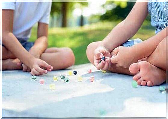 children playing with balls