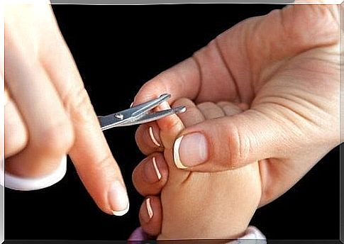 baby gets clipped nails