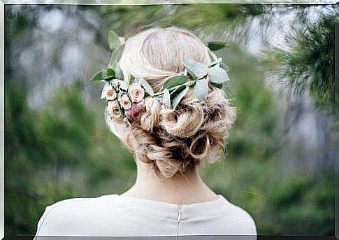 leaf wreath in hair