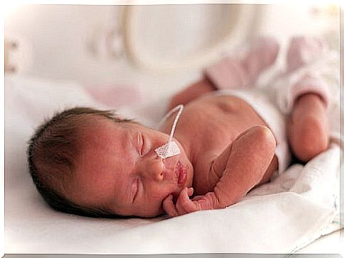 little baby with snake in nose