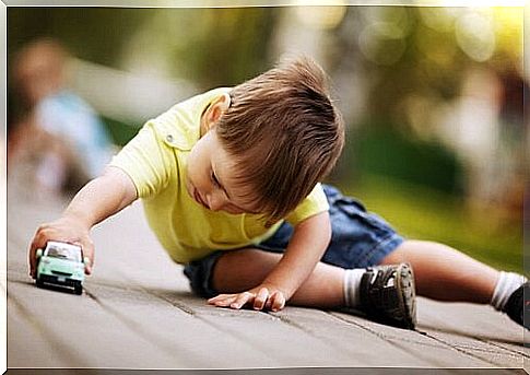 Boy playing with toys