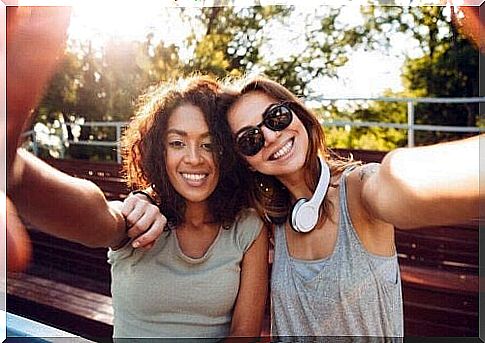 young women taking a selfie