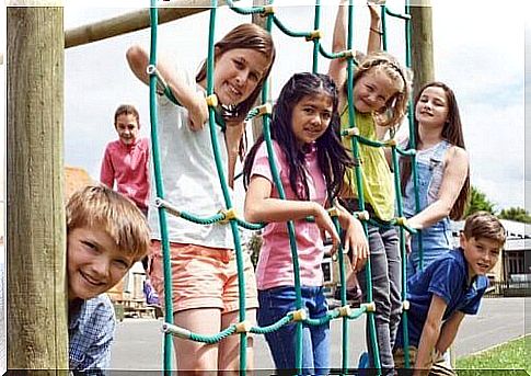 children on playground