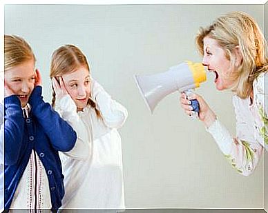 mother shouting at her children