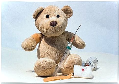 teddy bear with needle