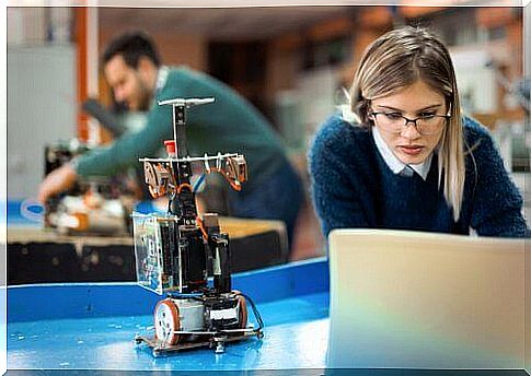 Girl in Laboratory is an example of STEM women