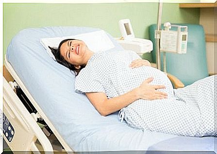 woman with labor pains