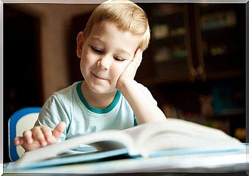 little boy reading